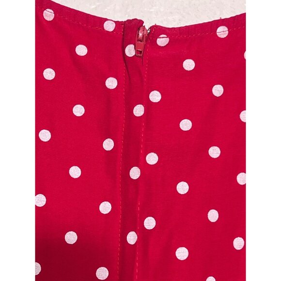 VTG My Michelle Size 7/8 Red Polka Dot Sleeveless Midi Dress Career Vacation Y2K - Picture 11 of 16